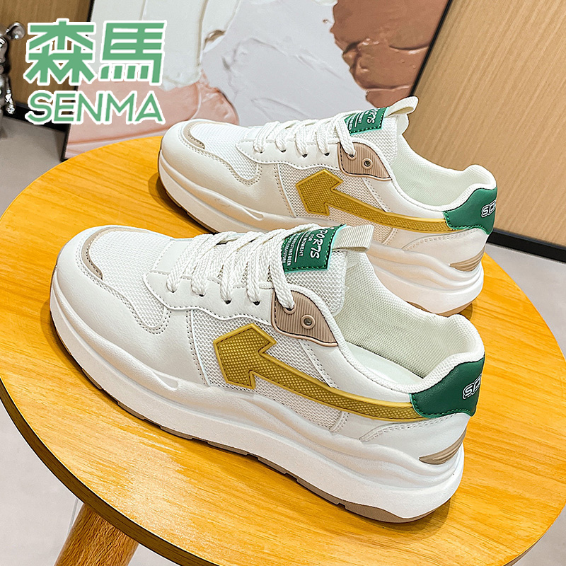 Senma森马品牌女鞋2023新款运动鞋女休闲ins潮鞋网面透气老爹鞋主图
