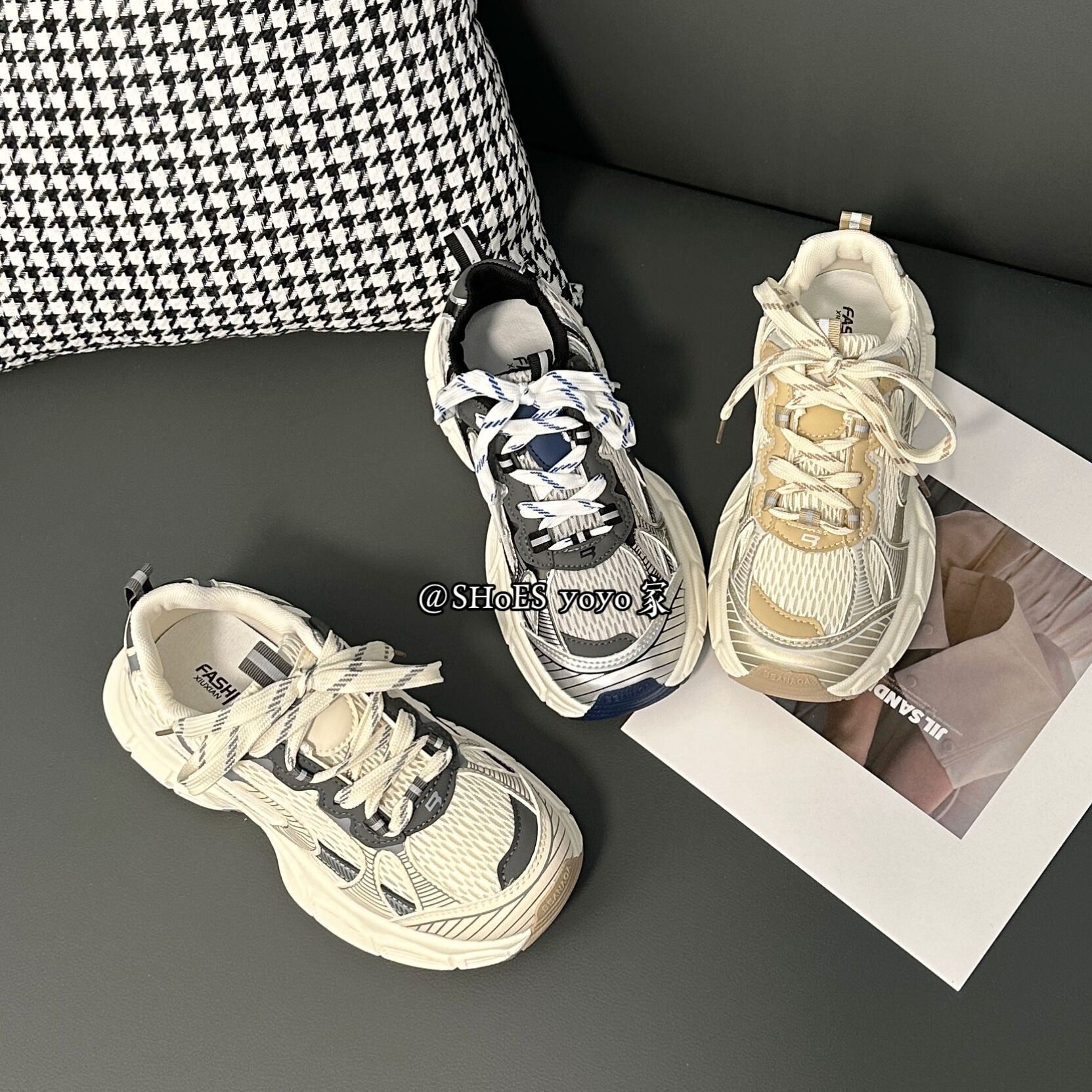 【优-3】“巴巴”厚底老爹鞋女2023新款韩版增高百搭时尚运动潮鞋主图