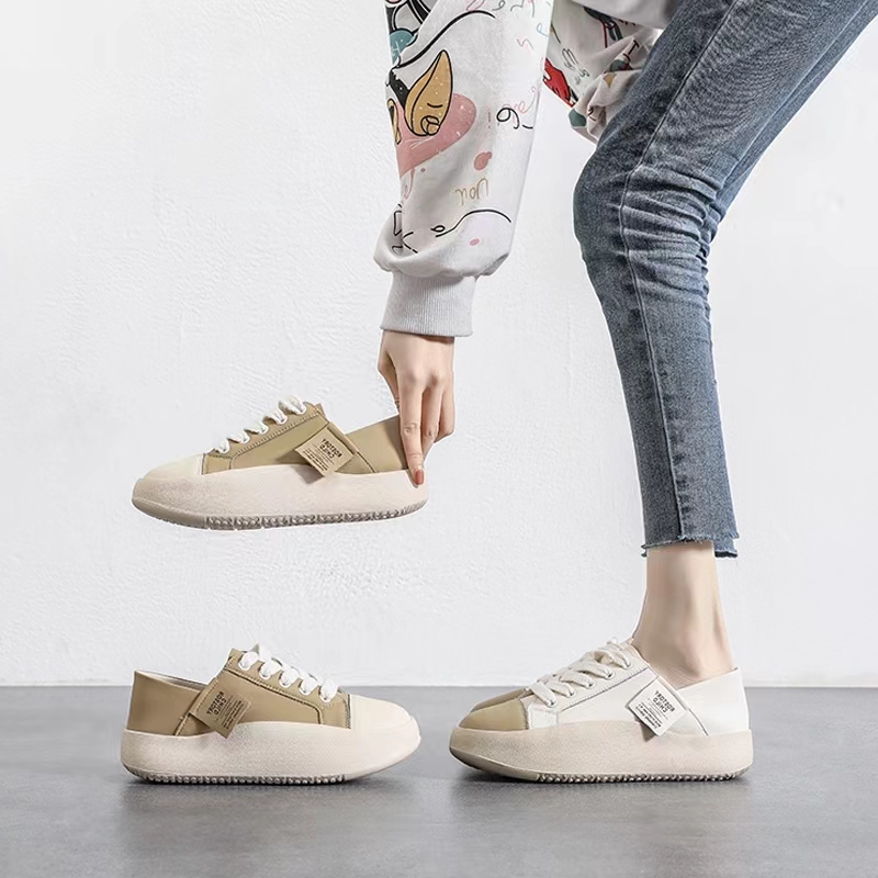 C14291厚底ins系带百搭拼接舒适女式休闲鞋主图