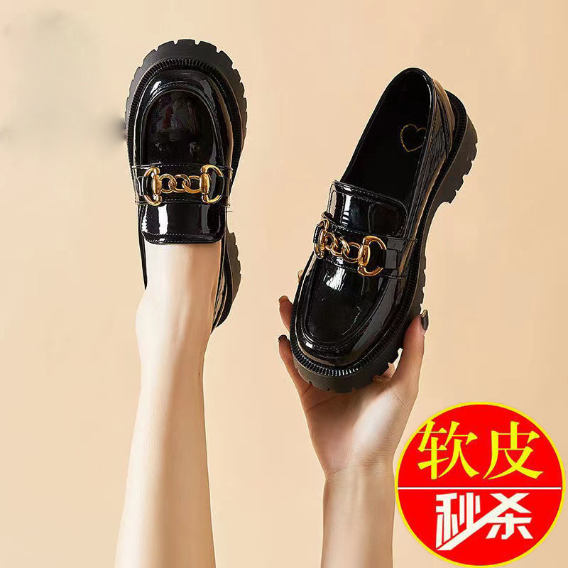 jk四季穿单鞋女2023新款乐福鞋亮皮学院风学生小皮鞋百搭制服鞋主图