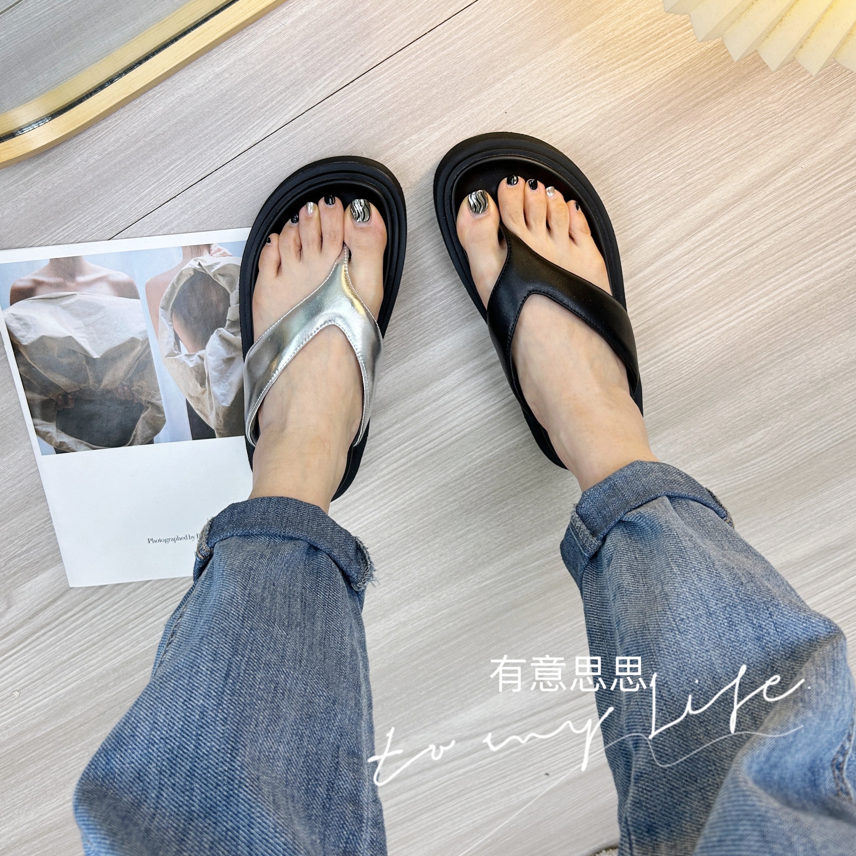 【思思推荐】—‘人字拖’时尚百搭厚底凉拖鞋主图