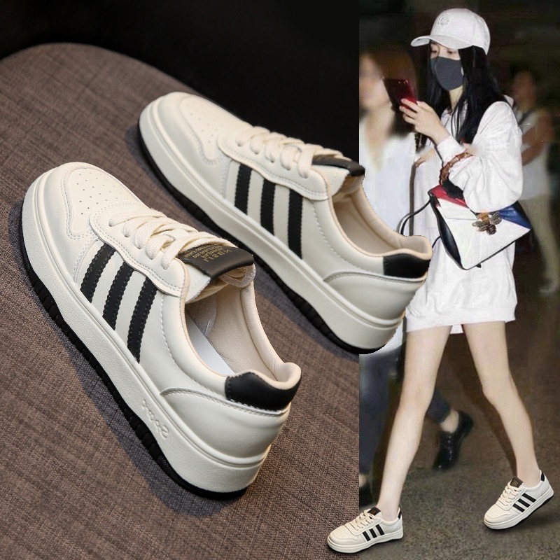 9503新款时尚松糕款真皮小白鞋百搭时尚舒适柔软春夏款ins风潮女主图