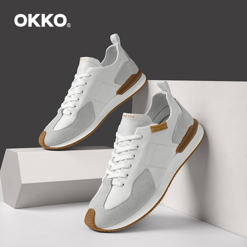 OKKO【专柜同步在售】头层牛皮夏季新款潮鞋运动休闲阿甘鞋3024主图