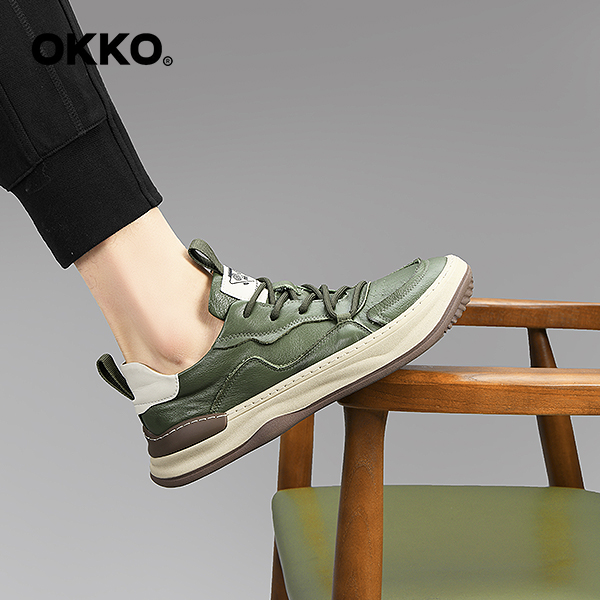 OKKO【专柜同步在售】新款男士鞋休闲头层皮鞋透气男鞋8607主图