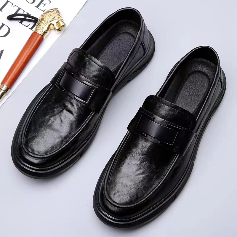 OKKO-cowhide series/3015头层牛皮一脚蹬软底休闲皮鞋主图