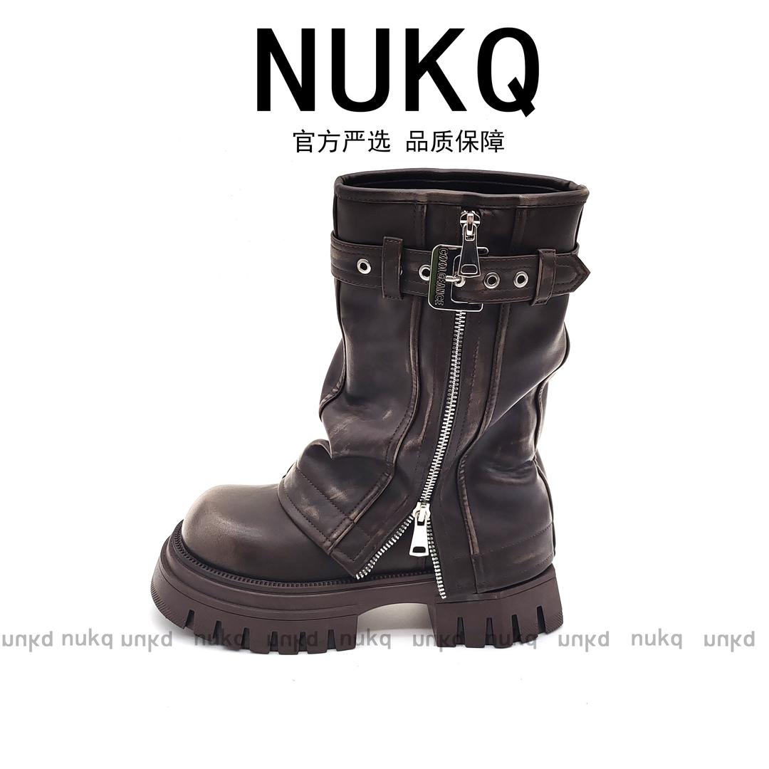 大悦NUKQ 增高裤筒靴圆头 定制腿围 INS风女士长筒靴 质感长靴主图