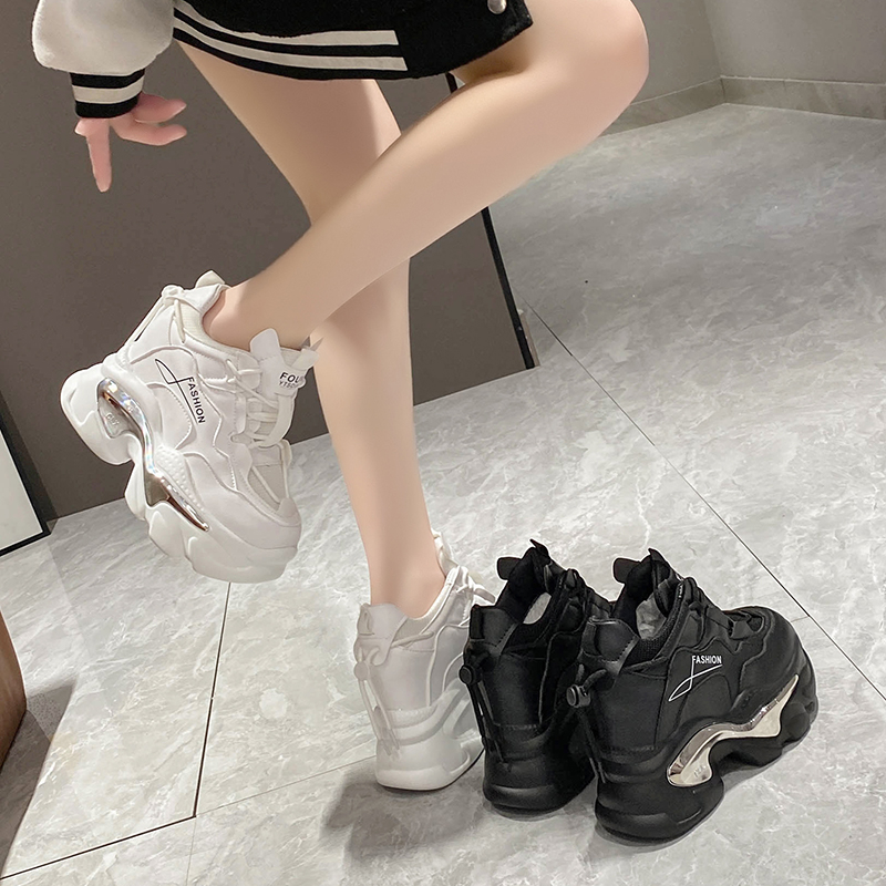 春秋透气厚底内增高11CM时尚休闲百搭运动鞋松糕女鞋ins松糕鞋主图