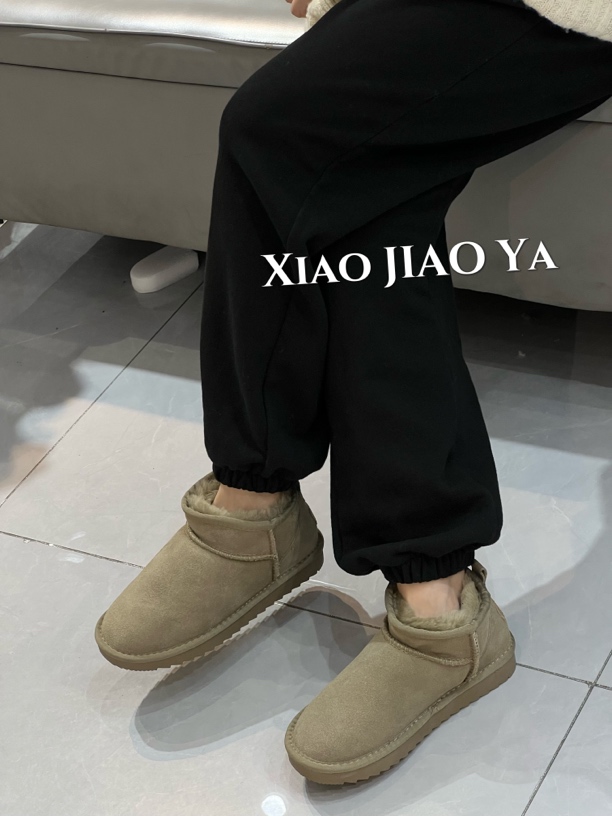 XIAOJIAOYA-新款雪地靴低帮秋冬保暖毛毛加绒雪地靴（底高2公分）主图