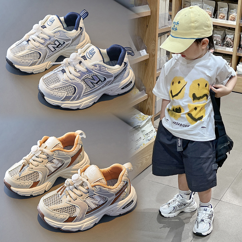 nb530儿童运动鞋2024春夏季新款潮牌女童网鞋透气网面男童老爹鞋主图