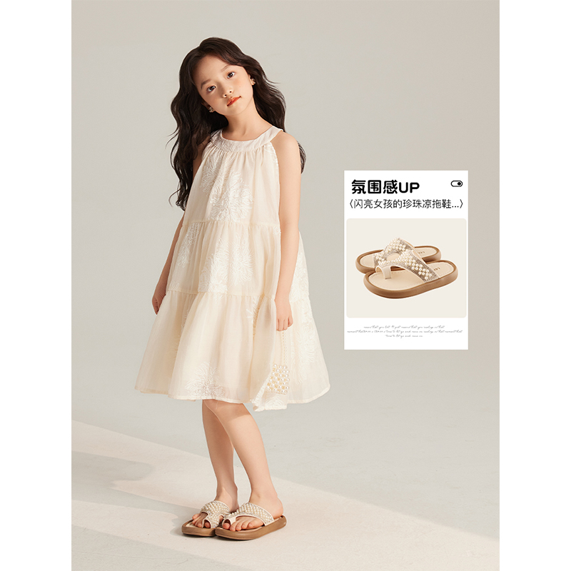 Amybaby女童拖鞋夏季2024新款儿童拖鞋小孩子外穿软底凉拖主图