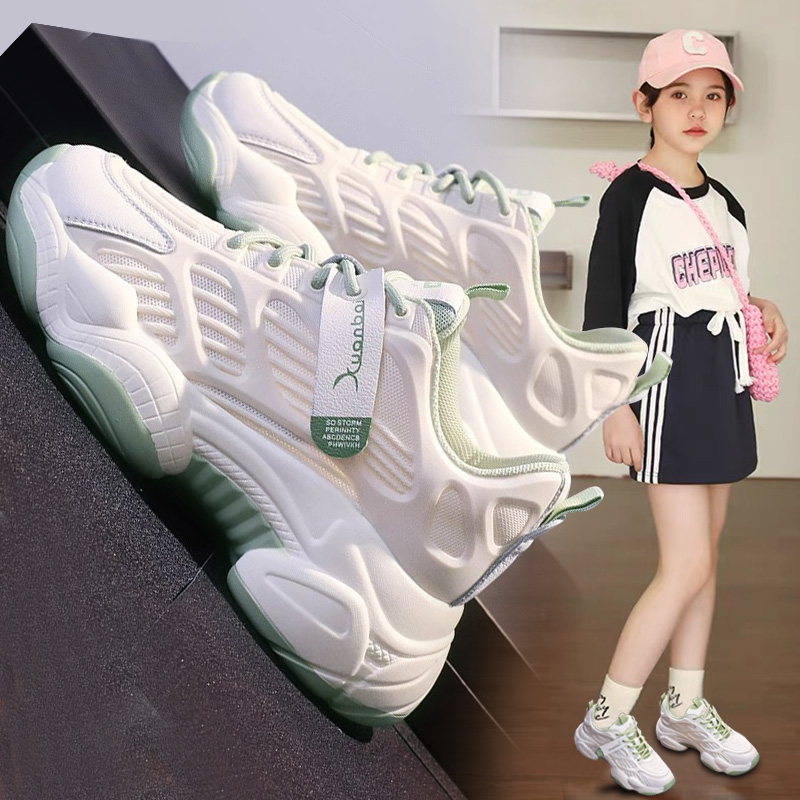 女童运动鞋2024新款春夏时尚儿童网面透气老爹鞋中大童网鞋跑步鞋主图