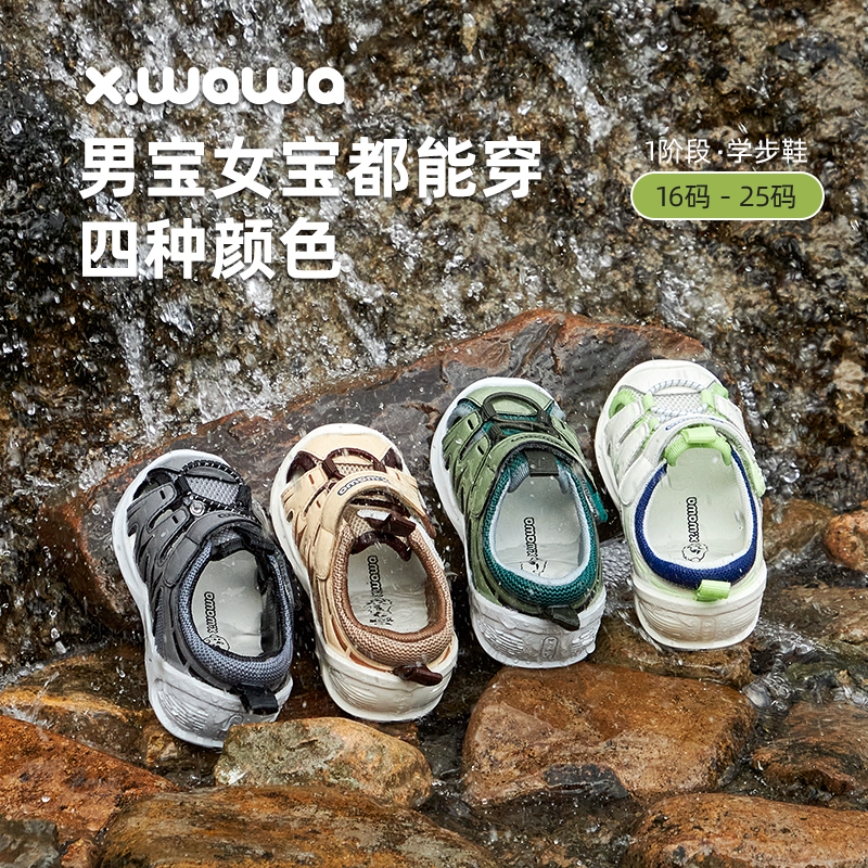 雪娃娃童鞋户外儿童运动鞋2024夏季新款防滑耐磨透气包头宝宝凉鞋主图