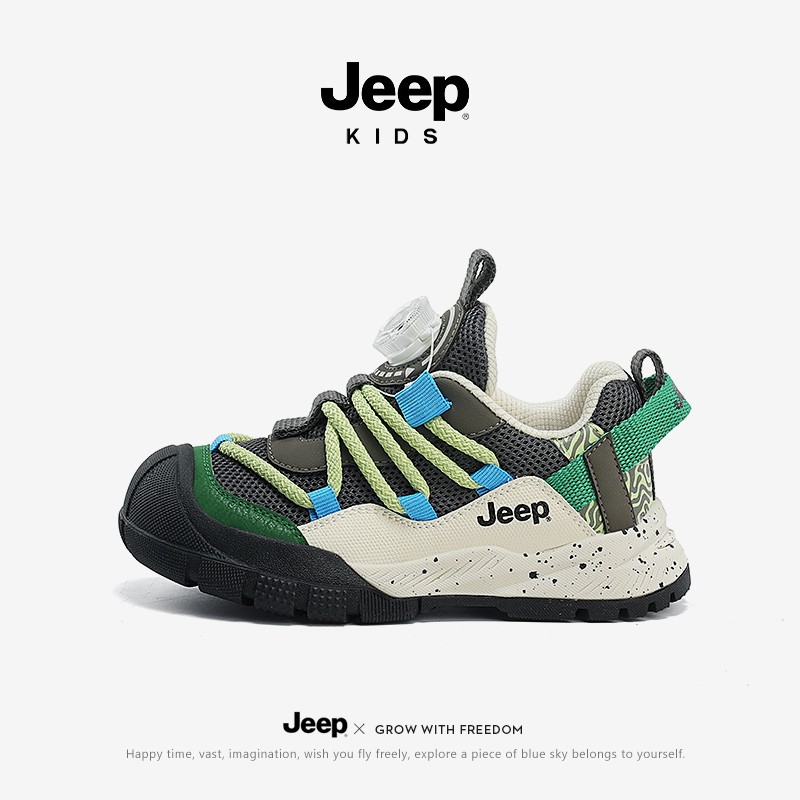 jeep男童鞋子网面童鞋2024新款软底夏季透气网鞋女童鞋儿童运动鞋主图