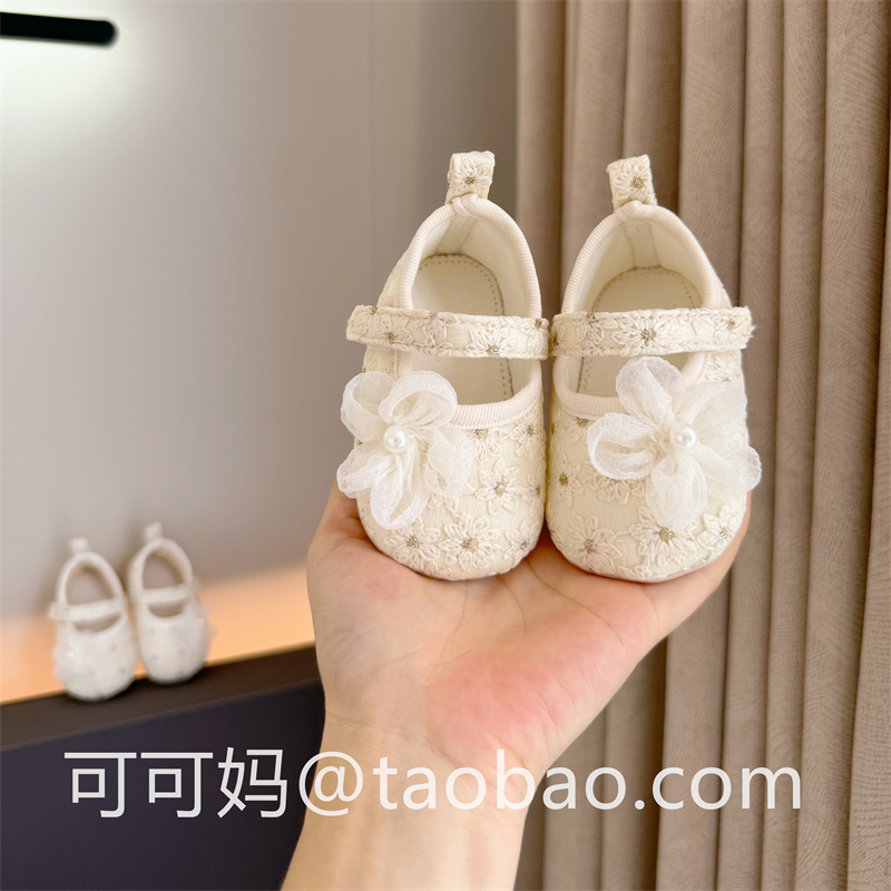 春夏婴儿鞋子0-1岁软底不掉跟布鞋6-12个月女宝公主鞋防滑学步鞋主图