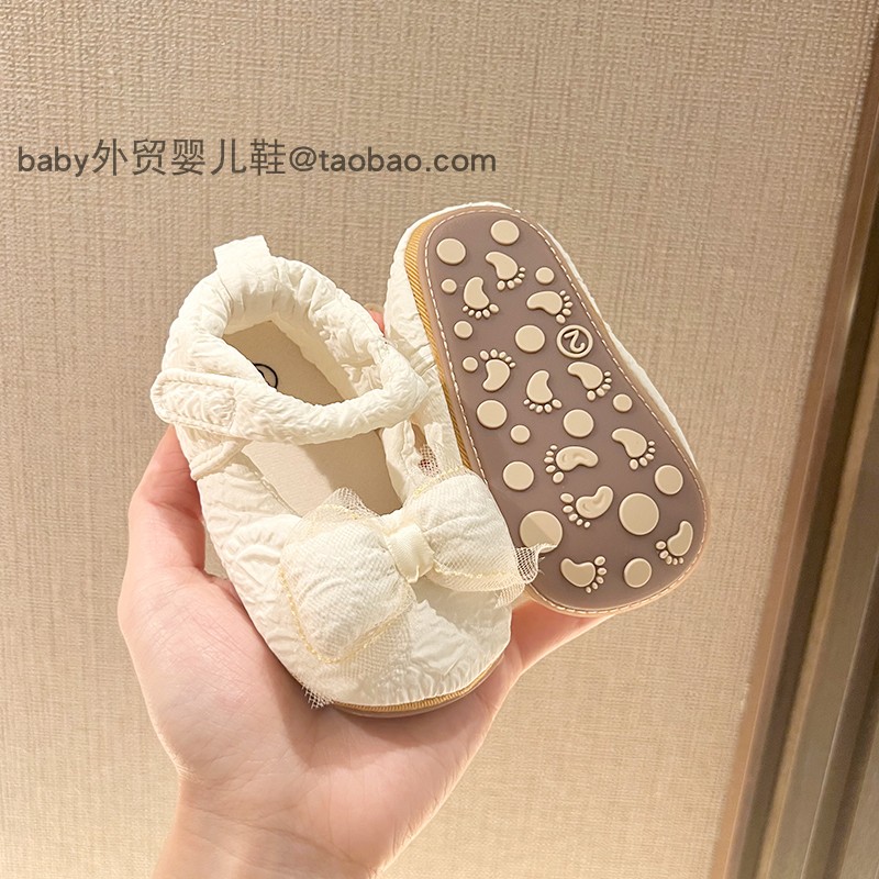 婴儿0-1周岁女宝宝公主鞋3-6-7八9个月新生儿百天防滑耐磨学步鞋主图