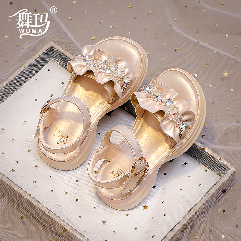 女童鞋子儿童公主凉鞋2024新款夏款小女孩夏季时装软底宝宝露趾XJ主图
