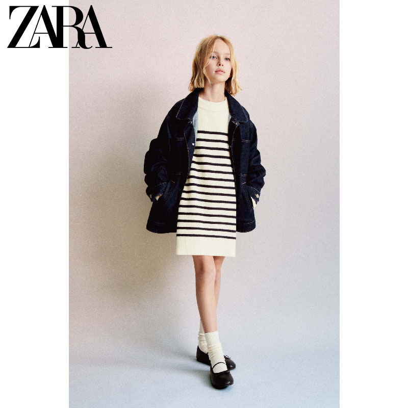 ZARA 24春季新品 儿童鞋女童 蝴蝶结饰基本款芭蕾鞋 2522330 800主图