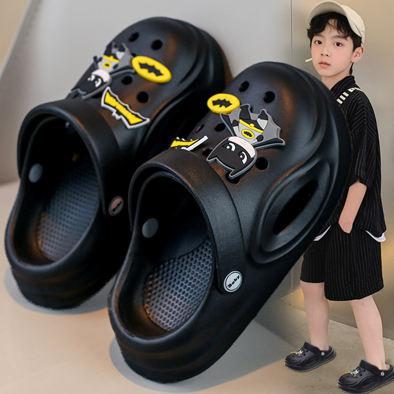 儿童拖鞋男童2024夏季新款男孩洞洞鞋中大童室内耐脏沙滩包头凉鞋主图