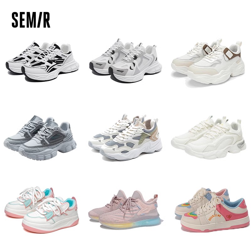 【鞋品合辑】Semir女鞋2024夏季新款厚底老爹鞋女休闲透气小白鞋主图