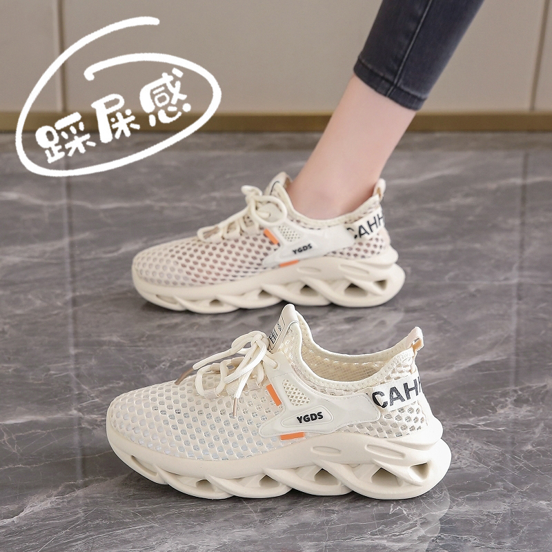 2024新款女鞋夏季网面镂空薄款透气大网眼跑步休闲老爹运动鞋女潮主图
