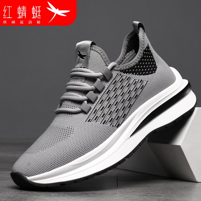 REDDRAGONFLY/红蜻蜓秋季新款飞织透气网面鞋休闲跑步鞋旅游鞋男主图