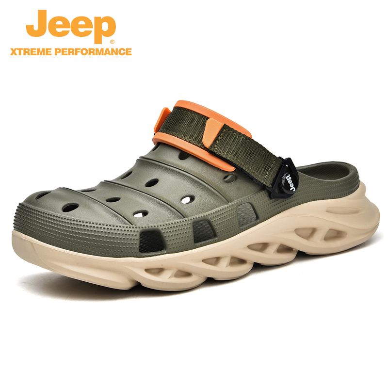 JEEP/吉普夏季男士户外运动透气凉鞋拖鞋外穿镂空防滑包头洞洞鞋主图