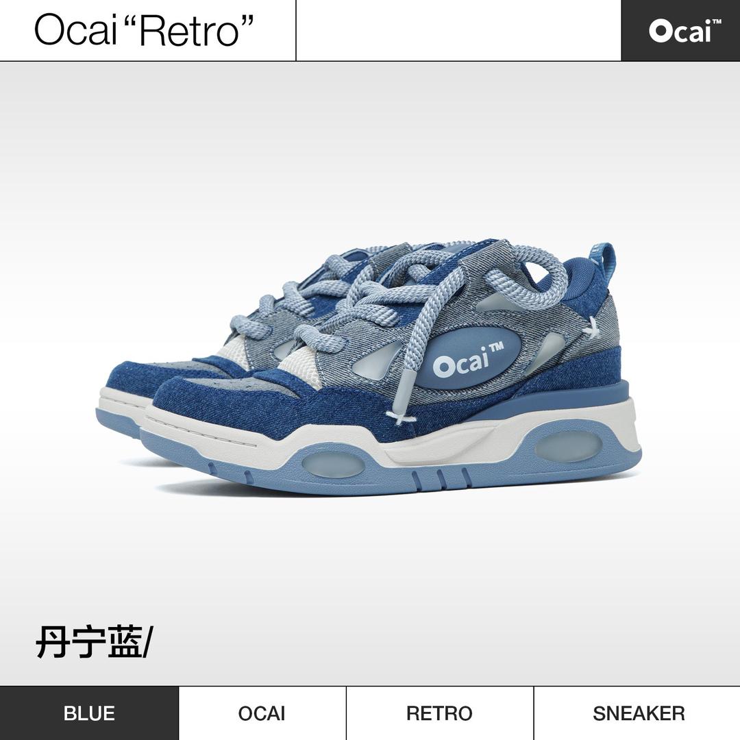 OcaiRETRO丹宁蓝面包鞋复古厚底鞋时尚百搭夏季板鞋主图