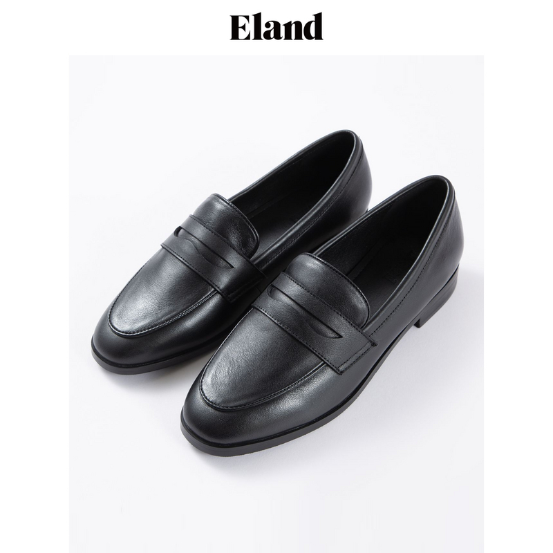 E·LAND衣恋豆豆鞋女柔软女鞋黑色皮鞋24夏季新款EEAPE23R02主图