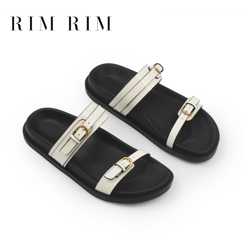 RIM RIM#04021-1扣子拖鞋女夏外穿休闲海边沙滩一字拖厚底主图