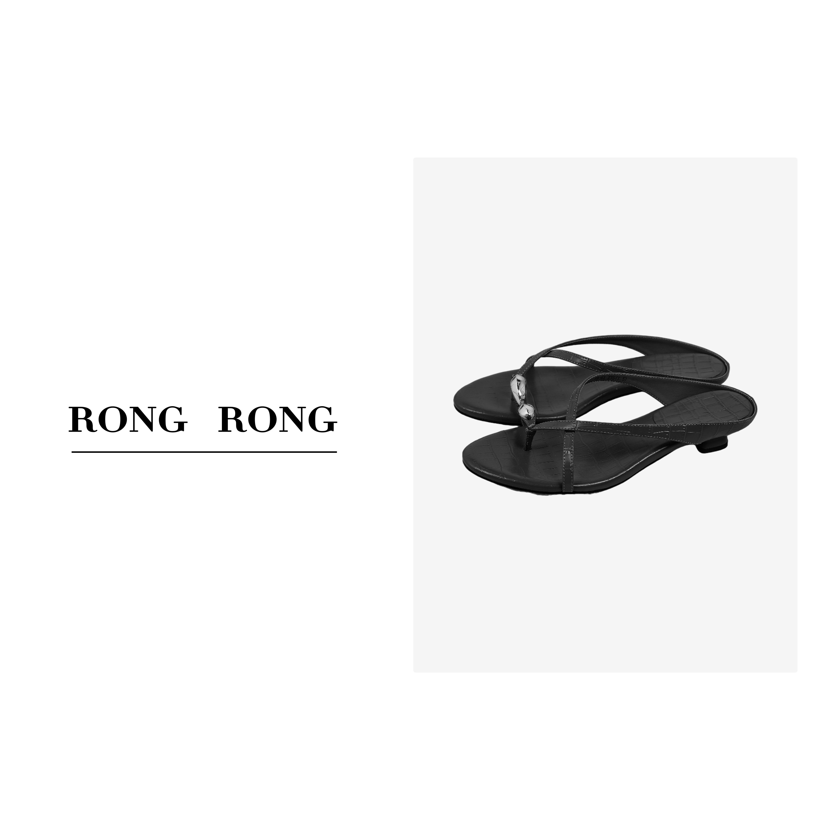  RONGRONG 真皮一字露趾外穿罗马拖鞋F019-5.2 X09主图