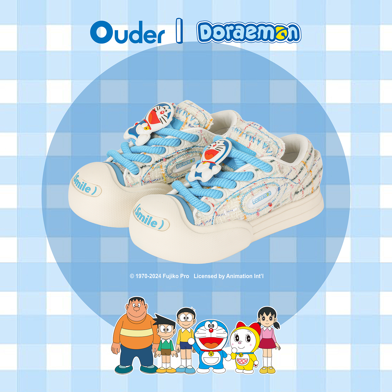 【现货次日发】Ouder x DORAEMON哆啦A梦 联名开口笑帆布鞋大头鞋主图