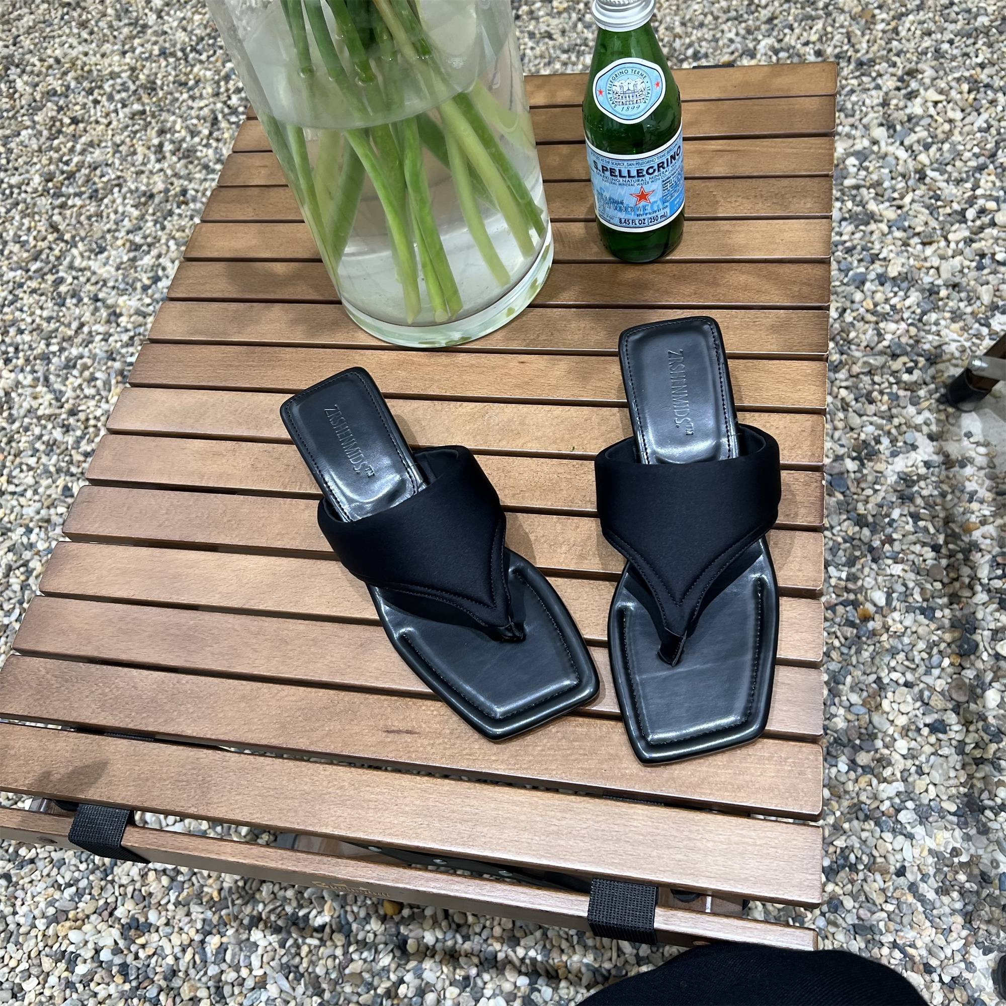 MAIMAI丨法式显高时尚夹趾凉拖鞋夏厚底人字拖鞋法式高跟半拖女鞋主图