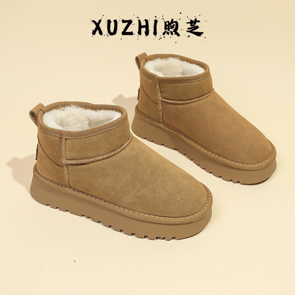 XUZHI煦芝 2024冬季新款加绒加厚增高百搭休闲时尚雪地靴X1818主图