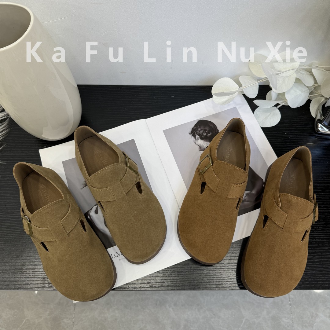【卡芙琳shoes】厚底勃肯全包2024秋冬新款复古超软百搭复古单鞋女主图