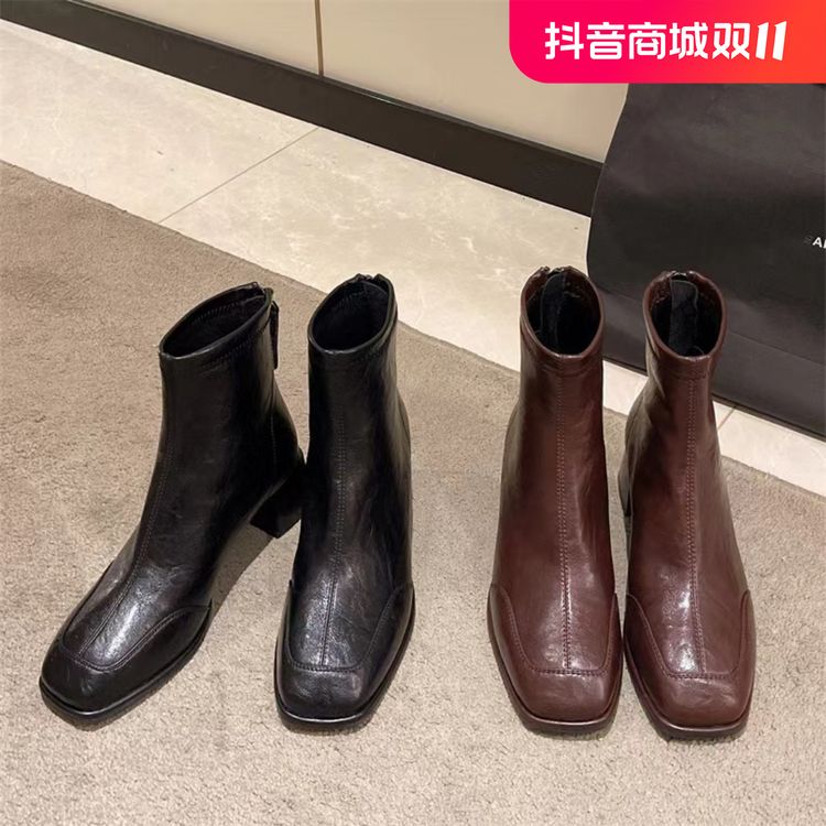 法式真皮瘦瘦靴短靴BL-8019主图