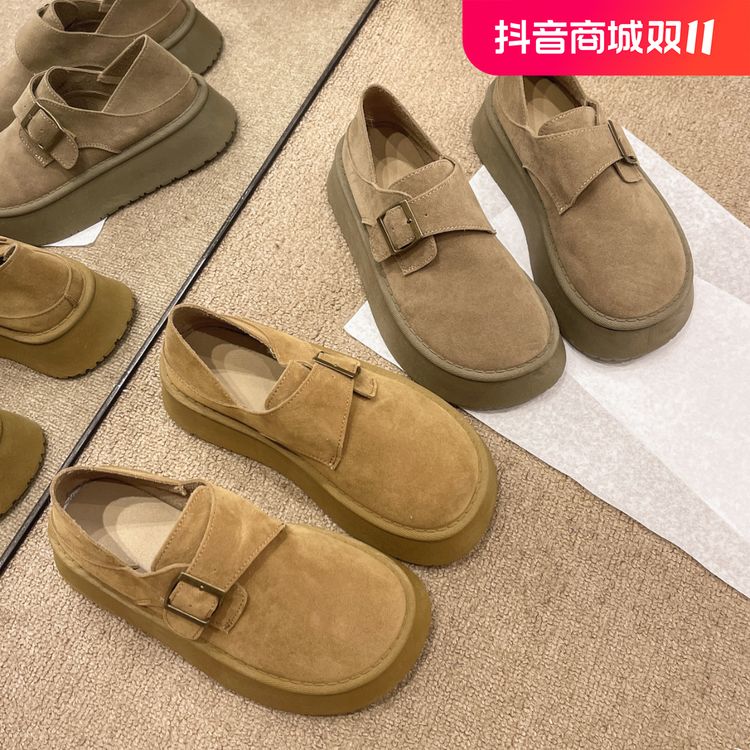 厚底百搭复古勃肯鞋女2024秋冬爆款韩版加绒保暖休闲鞋网红棉鞋主图