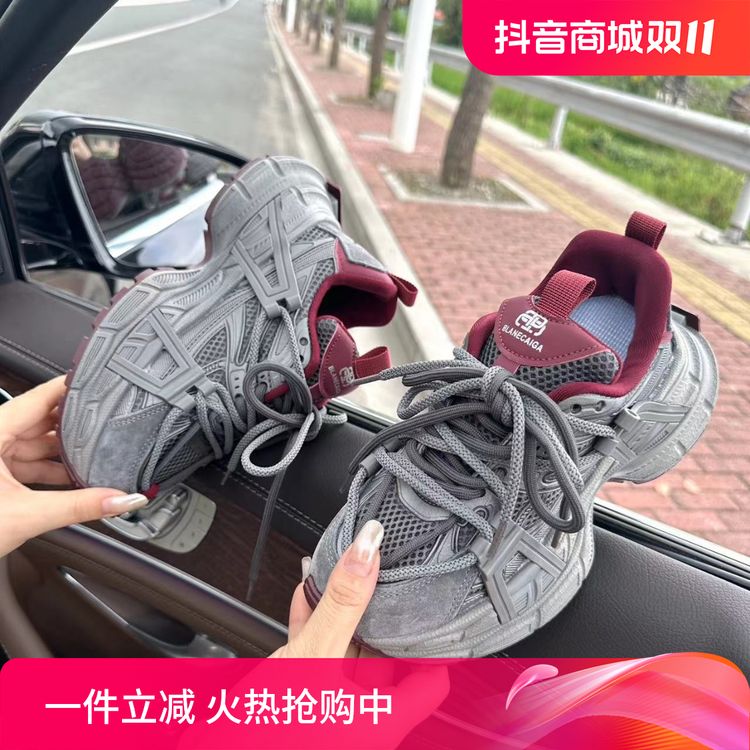 港风复古真皮老爹鞋女秋冬炸街显脚小2024新款爆款增高休闲运动鞋主图