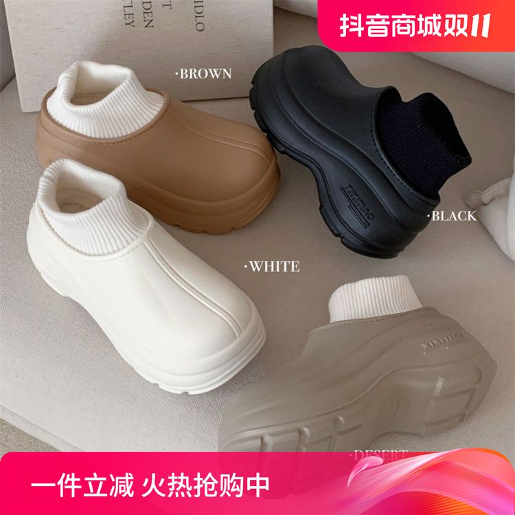 细细条 时尚厚底ins潮街头风雪地靴女冬季户外穿百搭保暖防滑棉靴主图