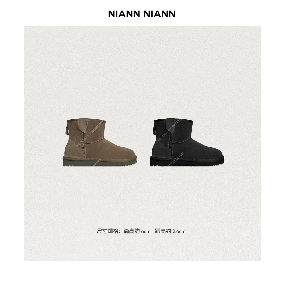 NiannNiann 2024冬季新品鞋履侧拉链加厚保暖雪地靴14840主图
