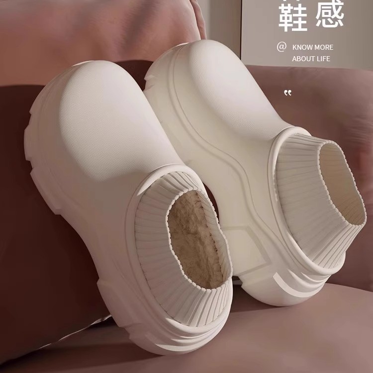 【甜酱】外穿束口包跟加绒加厚棉鞋新款家居日常百搭棉鞋主图