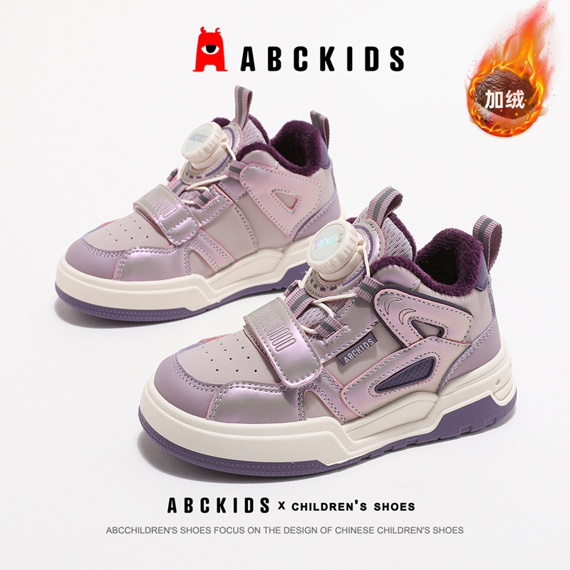 ABCkids童鞋女童鞋子棉鞋秋冬季儿童高帮童鞋加绒板鞋女孩二棉鞋主图