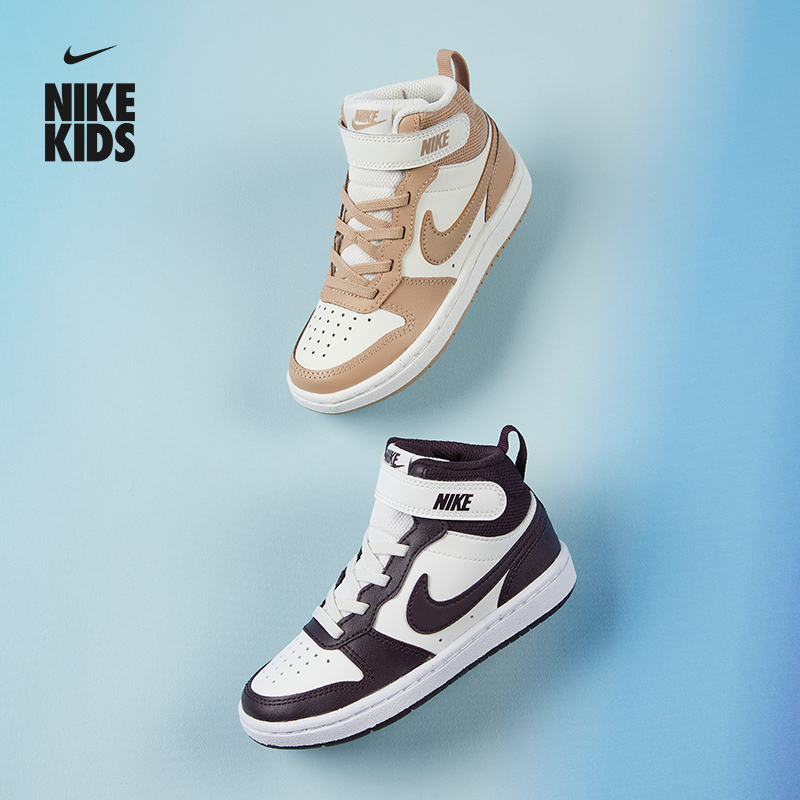 Nike耐克官方男女童COURT幼童运动鞋魔术贴冬季中帮板鞋CD7783主图