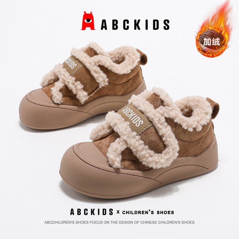 ABCkids童鞋儿童棉鞋冬季保暖毛毛童鞋秋冬男童加绒鞋女童雪地靴主图