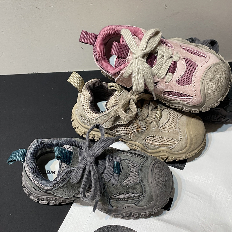 左左家秋季学生户外防滑运动鞋新款男女中大童百搭防滑做旧登山鞋主图