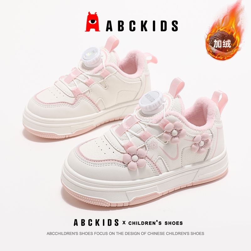 ABCkids童鞋女童加绒板鞋二棉鞋冬季公主童鞋秋冬保暖儿童棉鞋女主图