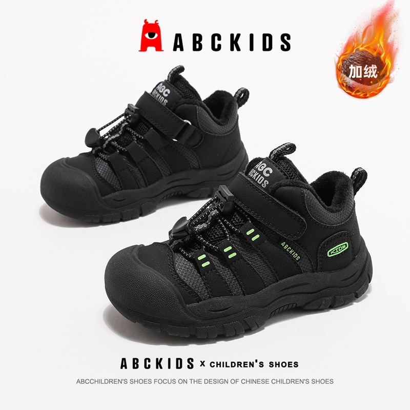 ABCkids童鞋儿童二棉鞋加绒运动鞋男童冬季黑色童鞋秋冬保暖棉鞋主图