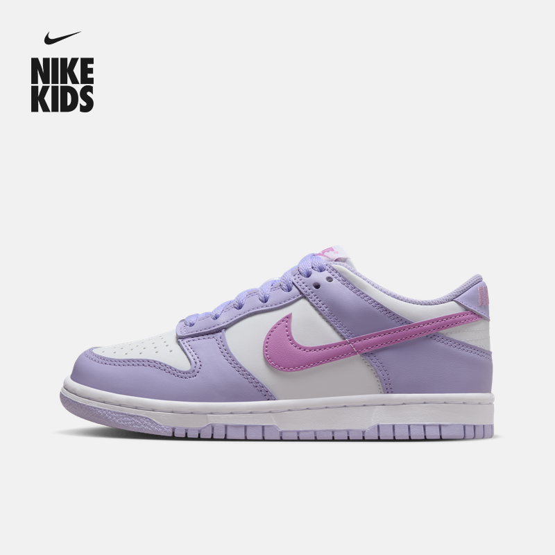 Nike耐克官方男女童DUNK大童运动鞋板鞋低帮部分皮面抓地HQ1185主图