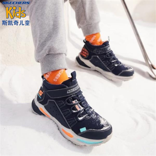 Skechers斯凯奇男童秋冬防水皮面防滑运动鞋加绒403670 403668主图