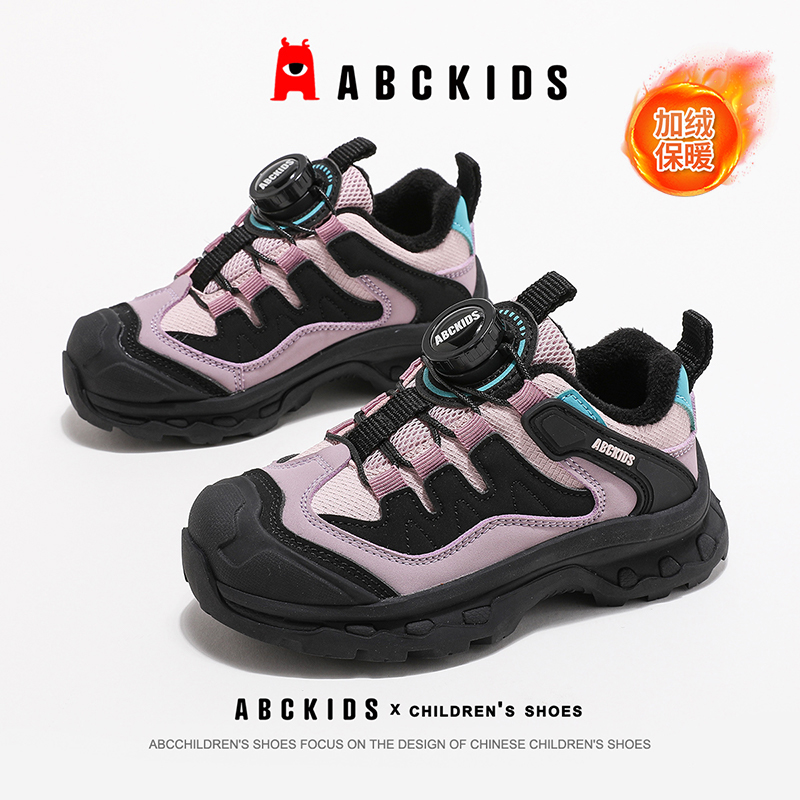 abckids童鞋女童冬季二棉鞋2024新款儿童鞋子女孩加厚保暖运动鞋主图