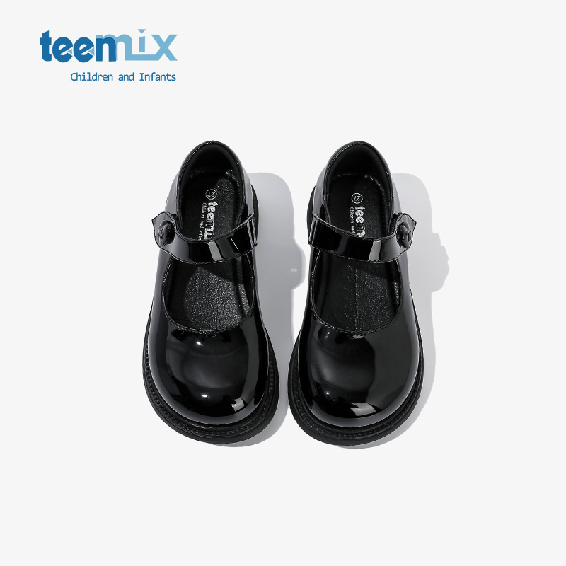 teenmix2024春秋季新款儿童鞋女童公主鞋黑色小皮鞋软底大童单鞋主图
